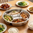 thumbnail image 6 of 5-Compartment Divided Stainless Serving Tray - Food-Grade 304 Meal Prep Platter for & Adults, Rust-Resistant & Dishwasher Safe, Ideal for Side Dishes, Condiments, and Snacks D, 6 of 7