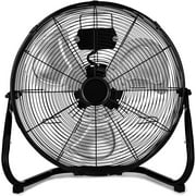 HealSmart 3-Speed High Velocity Heavy Duty Metal Industrial Floor Fans Oscillating Quiet for Home, Commercial, Residential, and Greenhouse Use, Outdoor and Indoor, Black, 20"