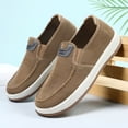 thumbnail image 5 of Domuza Mens Boat Shoes Slip On Walking Loafers Width Shoes Lightweight Comfort Non Slip Sneakers Fashion Business Work Beige 8.5 (EU-42), 5 of 7