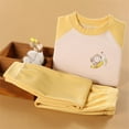 thumbnail image 2 of WUANDIXFA Boys Cotton Pajamas Long Sleeve Toddler Boys Pjs Kids Dinosaur Sleepwear Sets Matching Toddler and Baby Pajamas,Yellow,18-24 Months, 2 of 6