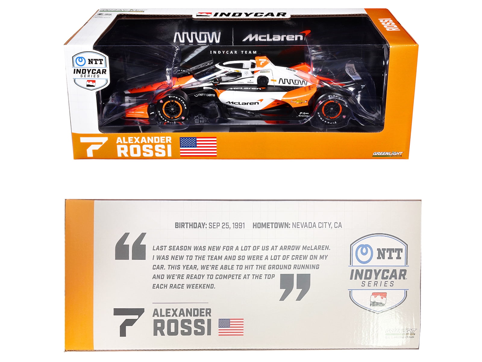 1:18 2024 Greenlight #7 Alexander Rossi Mclaren IndyCar