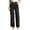A-Black1150, variant on Women's Metal Buckle Wide Leg Dress Pants Solid Elastic Waist Slacks Business Daily Wear Trousers
