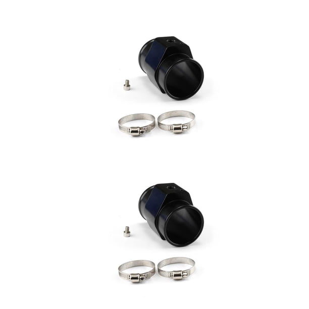 Speravity Tubo de indicador de temperatura del agua, adaptador de manguera de calibre de Sensor de 38mm, sensores en T, tubos de conexión Negro 2piezas