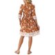 thumbnail image 3 of Vestidos florales para mujer con cuello en V, manga corta, cintura con cordón, vestido bohemio casual de verano con bolsillos XL Caramelo, 3 of 6