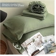 thumbnail image 5 of Simple&Opulence 100% Linen Sheet Set Solid Color-4 Pcs Washed French Linen Bed Sheets(1 Flat Sheet,1 Fitted Sheet,2 Pillowcases)-Breathable Bedding Set (Sage Green, King), 5 of 8