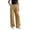 Khaki1, variant on Pants for Women Zaewscy Women's Fashion Solid Color Elastic Waist Pocket Ruched Straight Leg Long Pants Gray L
