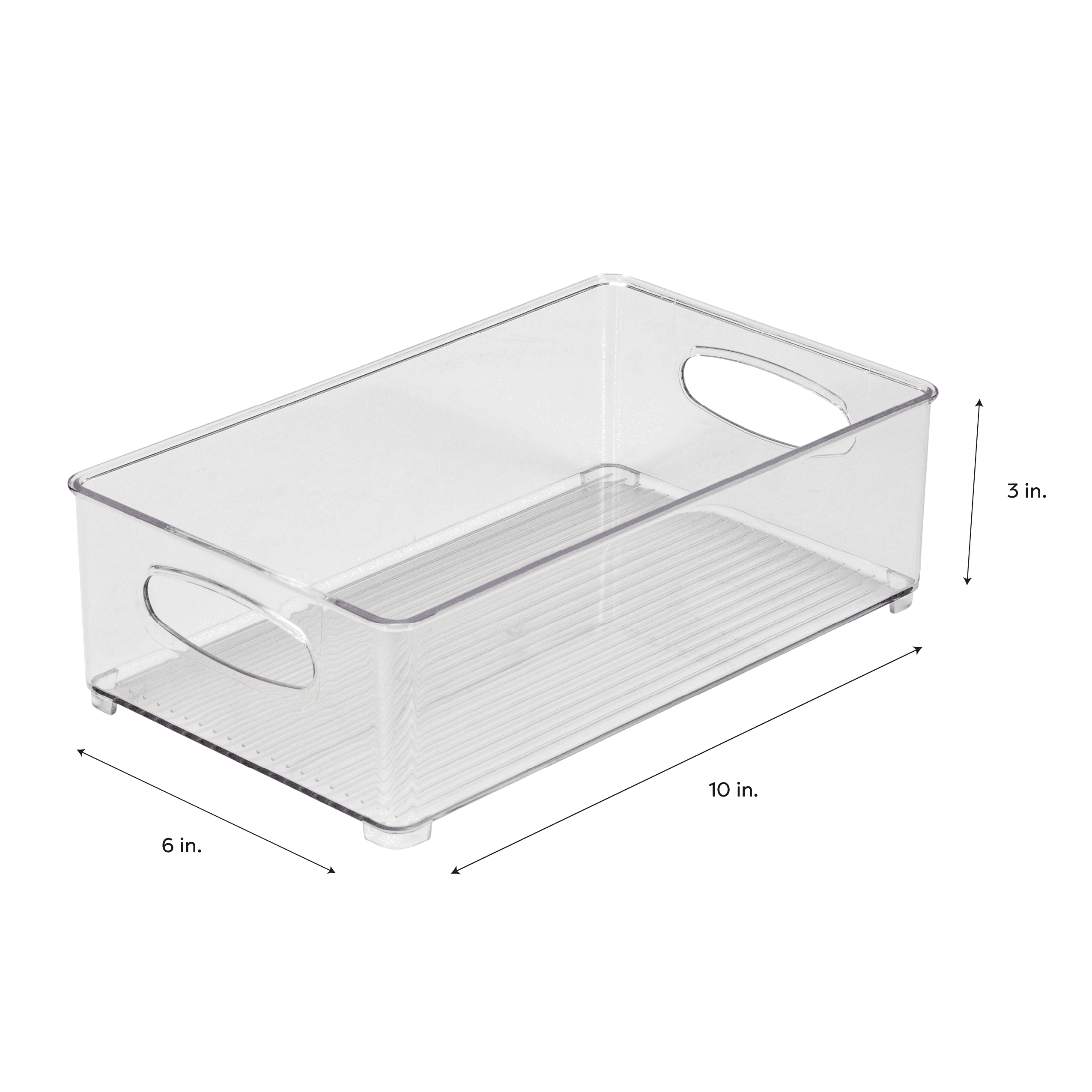 Simplify Medium 10" x 6" Vertical Stripe Cabinet Organizer, Clear