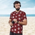 thumbnail image 4 of Wukai Snowflakes On A Buffalo Plaid Christmas Print Men's Short-Sleeved Mesh T-Shirt,Quick-Dry Short Sleeve Workout T-Shirt-3X-Large, 4 of 8