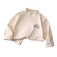 thumbnail image 3 of XFHLMJFF Toddler Basic Soft Shirt Kids Baby Boys Girls Cartoon Solid Color Shirts High Collar Soft Long Sleeve Tops T Shirt Unisex Pullover Sweatshirt Trendy Blouse Tops Size 6-7 Years, 3 of 3