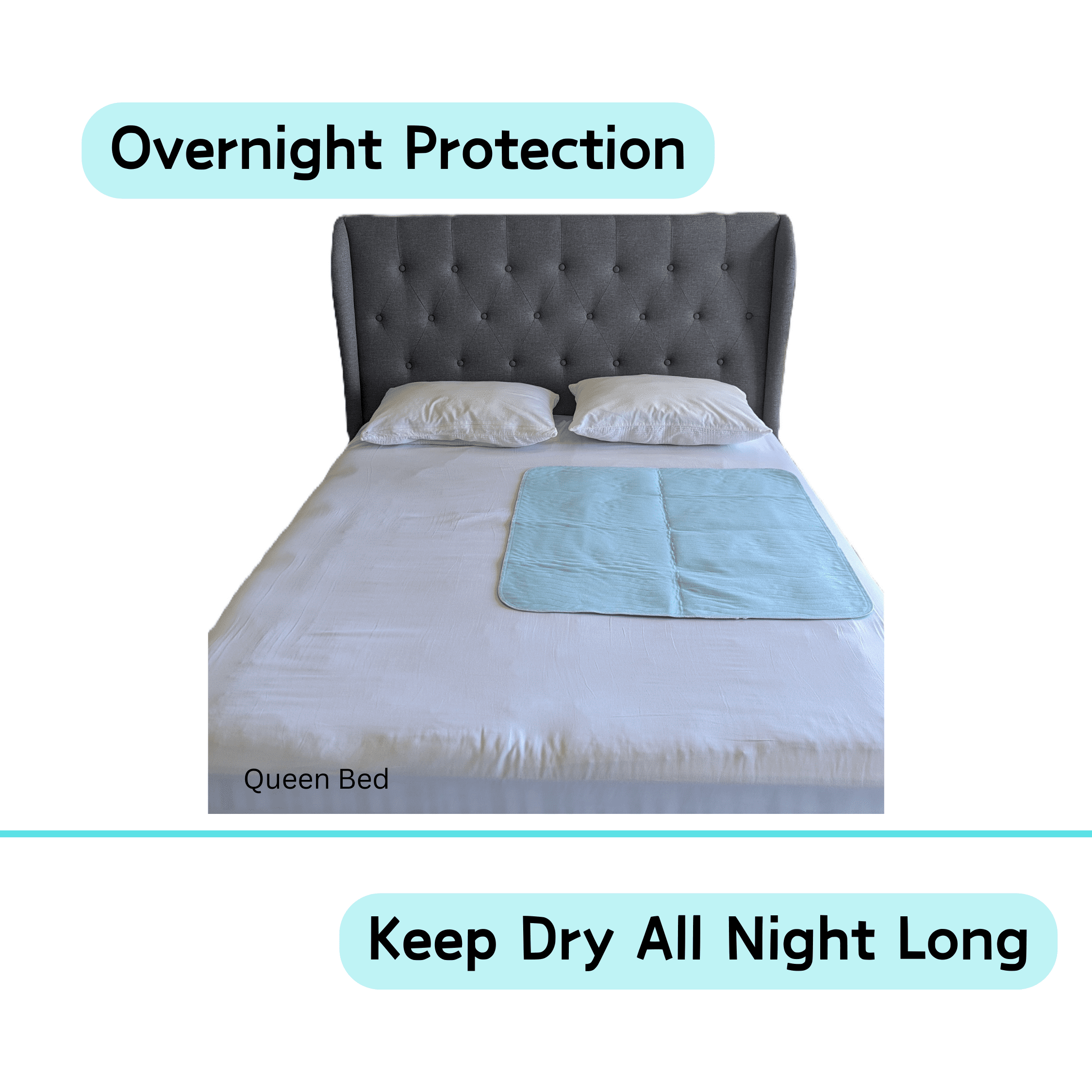 4 Pack Bed Pad Reusable Incontinence Underpad 34 x 36 Blue/Green