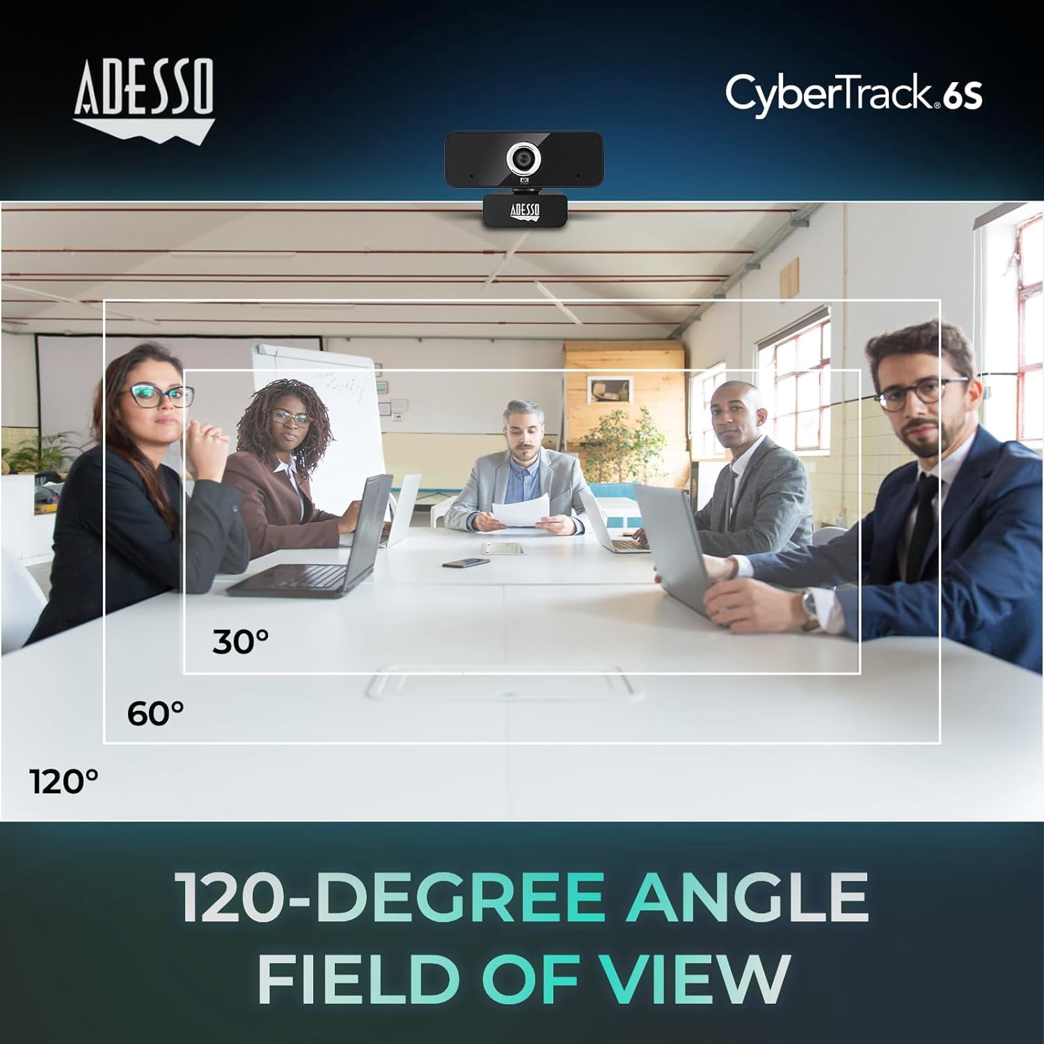 Adesso CyberTrack 6S Webcam - 8 Megapixel - 30 fps - USB 2.0 - TAA Compliant (cybertrack6s)