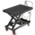 thumbnail image 1 of Memoryfield Hydraulic Lift Table Cart, 1100 lb Capacity Manual Scissor Lift Table, Locking Wheels & Non-Slip Platform, Heavy Duty Material Handling Cart, Black, 1 of 7