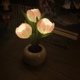 thumbnail image 3 of LED tulipán flor maceta luz simulación maceta cerámica luz ambiente luz nocturna adorno decorativo (rosa, 1 paquete) JAMW Sencillez, 3 of 5