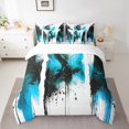 thumbnail image 2 of Manfei Gradient Ombre 7 Pieces Bedding Comforter Set,Splatter Watercolor Full Bedding Set Lightweight,Splash Graffiti Fitted Sheet Flat Sheet,Microfiber Abstract Room Decor,Reversible, 2 of 6
