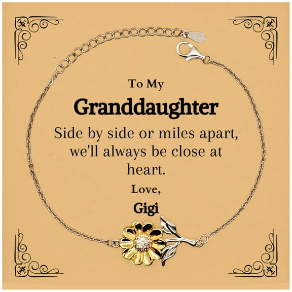 Sunflower Bracelet Granddaughter Gift Love Gigi Engraved Inspirational Jewelry for Birthday Christmas Holidays Graduation