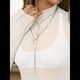 thumbnail image 5 of Blusa de Larga de para Mujer, Blusa de Encaje Transparente con Cuello Alto y Bordado Floral. XL, 5 of 8