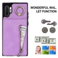 thumbnail image 2 of Nalacover for Samsung Note 10 Plus, Wallet RFID Credit Card Holder and Zipper Pocket,Drop Protection Flip Cover Ring Holder Kickstand Double Magnetic Clasp for Samsung Galaxy Note 10 Plus, Purple, 2 of 12