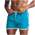 thumbnail image 2 of PNTUTB Summer Men's Sports Shorts Stylish Solid-Color Beach Shorts Drawstring Elastic Waistband Breathable Comfortable Casual Swim Shorts with Pockets, 2 of 6