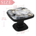 thumbnail image 4 of 4 Pcs Square Cabinet Handle Drawer Pulls Marble Texture Knobs with Screws Furniture Office Cabinet Knob Decoration, 4 of 7