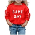 thumbnail image 1 of MEZZALL Chandail Doux à Manches Longues pour Filles, Graphique, Mignon, Col Rond, chandail-Over, Vêtements pour Filles, Mignon, Quotidien, Rouge, 3-4 Ans, 1 of 4