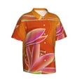 thumbnail image 2 of Balery Orange Flower Psychedelic Print Men's Hawaiian Shirts Short Sleeve Beach Shirt Relaxed Fit Vacation Button Down Shirts-XX-Large, 2 of 9
