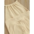 thumbnail image 6 of Toddler Girl Halter Sleeveless Romper Solid Color Ribbed Bell Bottom Jumpsuit, 6 of 8