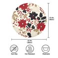 thumbnail image 3 of 15.4" Round Placemat Set of 1 Polyester Fabric Place Mats Non-Slip Dining Kitchen Table Mats for Kitchen Party Decor Red and Blacks Holly Leaves, 3 of 5