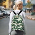 thumbnail image 7 of FORMRS Mini Backpack Purse for Women Travel Daypack Casual Shoulder Bag, Light Green Camouflage Design, 7 of 7