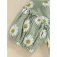thumbnail image 6 of Bagilaanoe Newborn Baby Girl Summer Rompers Daisy Print Short Sleeve Bodysuits + Headband 3M 6M 12M 18M Infant One Piece Jumpsuit, 6 of 7