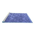 thumbnail image 2 of Ahgly Company Machine Washable Indoor Round Abstract Blue Modern Area Rugs, 3' Round, 2 of 4