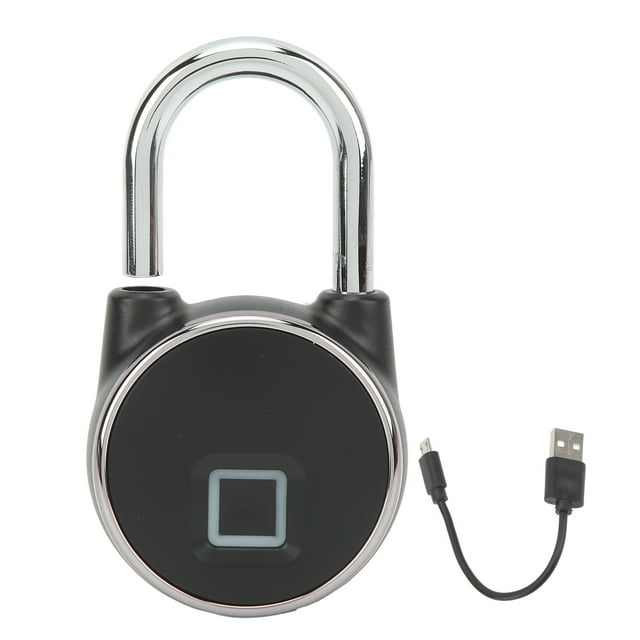 Candado inteligente con huella dactilar, candado compacto sin llave con carga USB para dormitorio doméstico y almacén