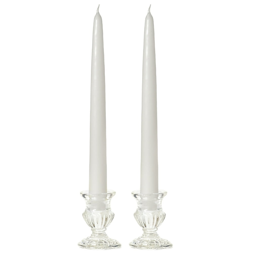 3 Pairs Taper Candles Unscented 8 Inch White Tapers .88 in. diameter x
