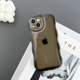 thumbnail image 6 of Compatible with iPhone 14 Case,Cute Clear Curly Wave Frame Shape Design with Camera Lens Protector Cover,Soft Slim Transparent TPU Full Protection Case for Women and Girls-Black, 6 of 12