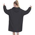 thumbnail image 3 of Buffalo Grey Print Oversized Blanket Hoodie, Wearable Blanket Adult For Women Men And Teenager, Super Soft Warm Flannel Fluffy Hooded Blankets Sweatshirt With Big Pocket, 3 of 8