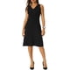 thumbnail image 2 of Vestido Midi Sin Mangas de Punto Plisado V de INSPIRE CHIC para Mujer M Negro, 2 of 5