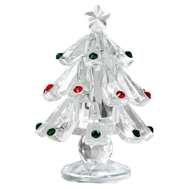 Decoración de árbol de Navidad de cristal, decoración de escritorio, adorno de árbol de Navidad navideño
