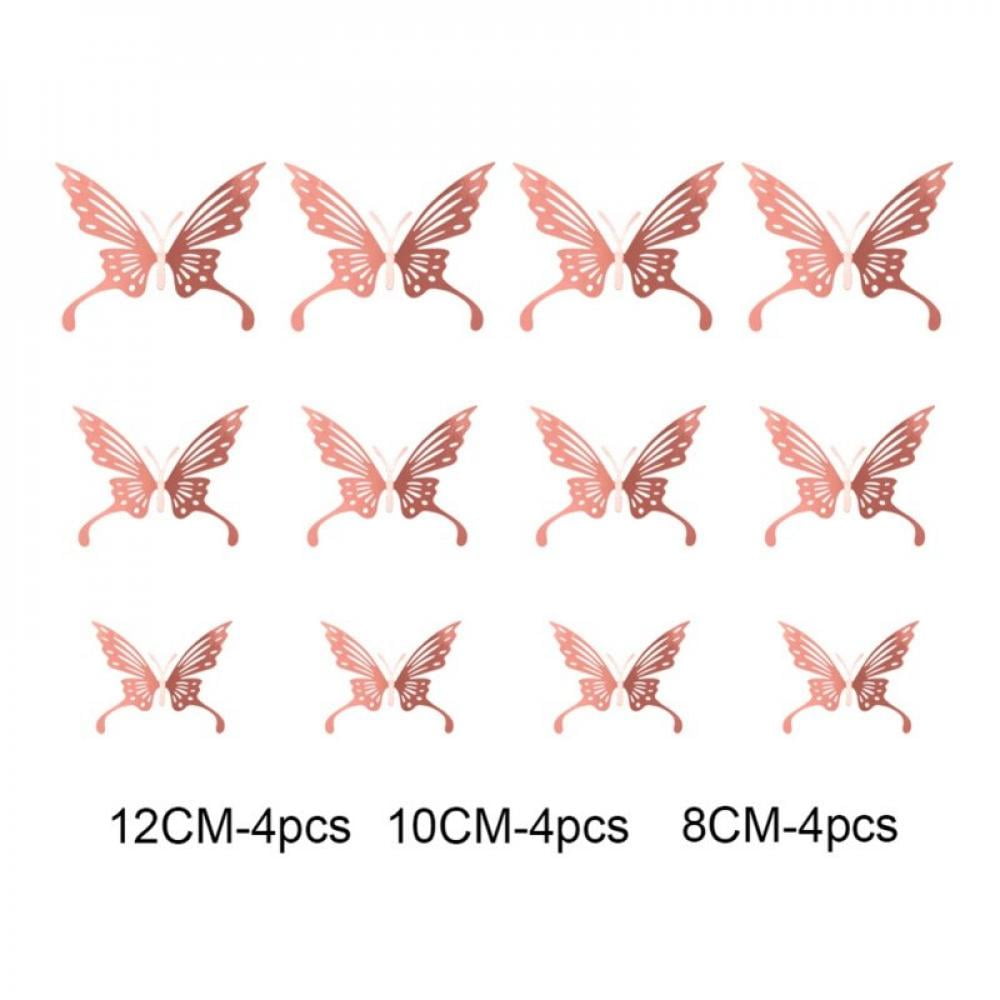 zdmathe 3d butterfly wall stickers metal texture home wall art decal diy wedding party stickers bedroom living room decor walmart com walmart com