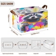 thumbnail image 3 of 2Pack Waterproof Foldable Storage Basket Medium, Metal Frame & Hollow Board Support, for Clothes and Toy Organization Graffiti-painting Raccoon, 3 of 8