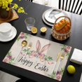 thumbnail image 3 of Easter Placemats Set of 8, Spring Farmhouse Vintage Bunny Flower Leaf Beige Placemats for Dining Table, Place Mats for Kitchen Tabletop, Waterproof Wipeable Dining Table Mats Set, 3 of 9