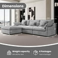 thumbnail image 4 of The Magic Home Modular Sofa & Sectional Sofa - L Shaped Deep Seat Cloud Couch in Soft Linen Blend Fabric,Perfect for Apartment & Small Space Living,3-seat Sofa with Ottoman,Light Gray Couch, 4 of 15