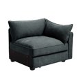 thumbnail image 2 of Grey Velvet Storage Sofa - Modern 3-Seater with Hidden Drawers & Pull-Out Storage (39.37"L X 34.25"W X 33"H), 2 of 9