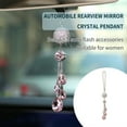 thumbnail image 3 of QualitChoice Rear View Mirror Accessories Crystal Ball Pendant Graceful Rhinestone Pretty Charm Hanging Ornament for Women Girls pink 1Set, 3 of 6