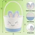 thumbnail image 2 of CHERISHGARD Easter Cute Bunny Baskets for Kids Egg Hunt，Basktes with Bunny Ears，Small Woven Rope Baskets for Organizing, 8L, 2 of 6
