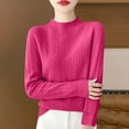 thumbnail image 3 of Womens Knitted Fall Sweaters, Long Sleeve Pullover for Women Fashion Loose Fit Solid Color Crewneck Sweater Tops M-2XL, 3 of 3