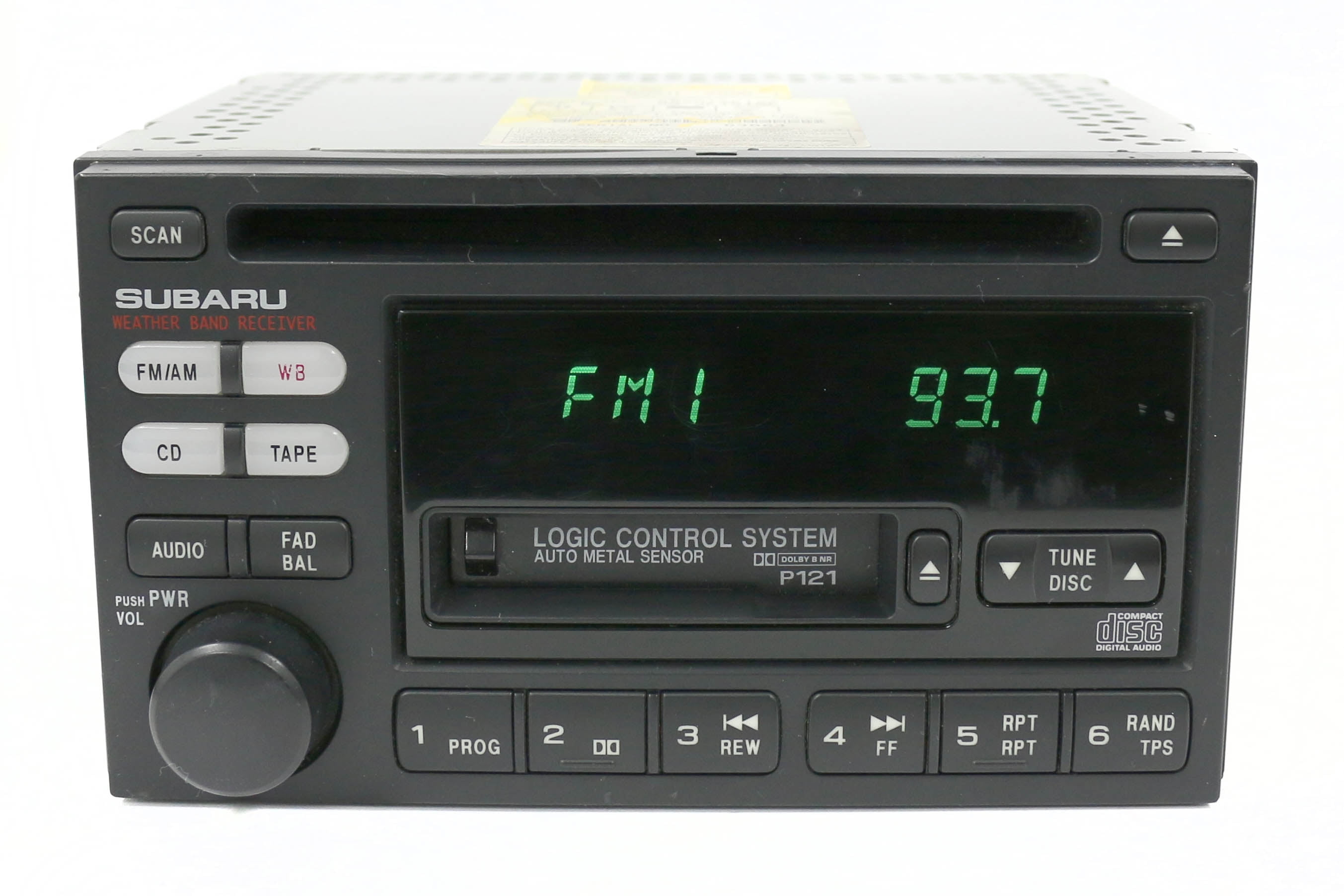 Restored Subaru Legacy 2000-2002 Radio AM FM CD Cassette Player 86201AE12A Face P121 (Refurbished)