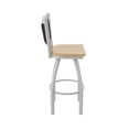thumbnail image 4 of 870 Hadleigh 25" Swivel Counter Stool with Anodized Nickel Finish and Natural Maple Seat and Black Vinyl Back, 4 of 5