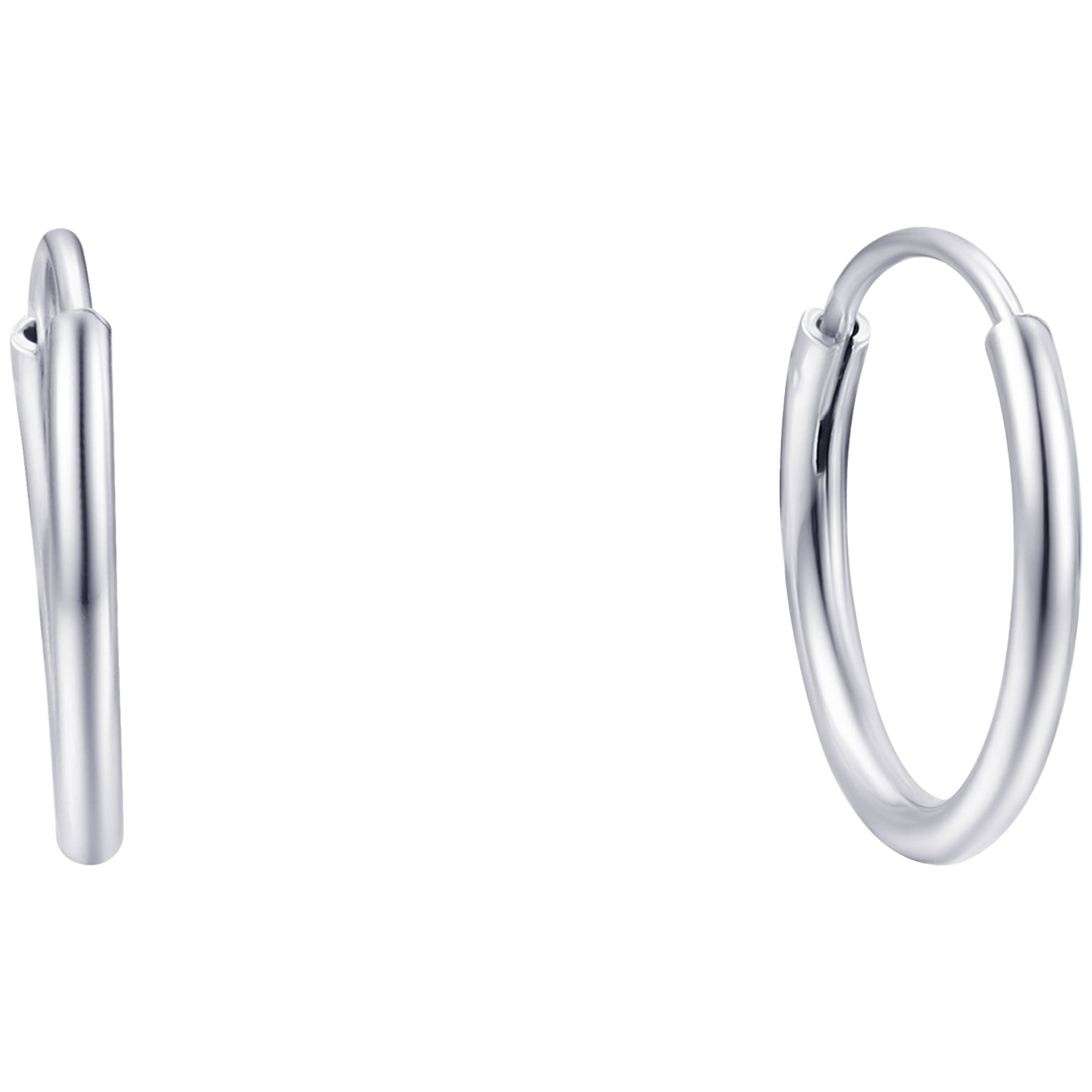 Brilliance Fine Jewelry 3 Tone Hoop Earring Set in 14K Rose Gold/Gold Plated Sterling Silver 12MM