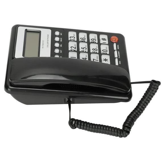 KX‑T8001CID Teléfono con cable Identificador de llamadas Semi manos libres Pantalla clara Teléfono de oficina para el hogar Hotel OficinaNegro