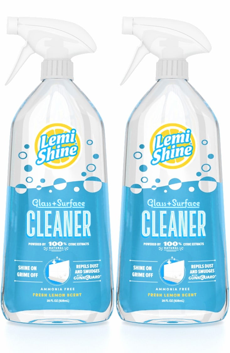 (2 Pack) Lemi Shine Glass + Surface Cleaner, Fresh Lemon Scent, Multi
