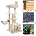 thumbnail image 3 of Cat Tree for Indoor Cats, 45Inches Multi-Level Cat Tower with Sisal Covered Scratching Posts, Spacious Condo, Cozy Hammock and Plush Top Perch, 3 of 9